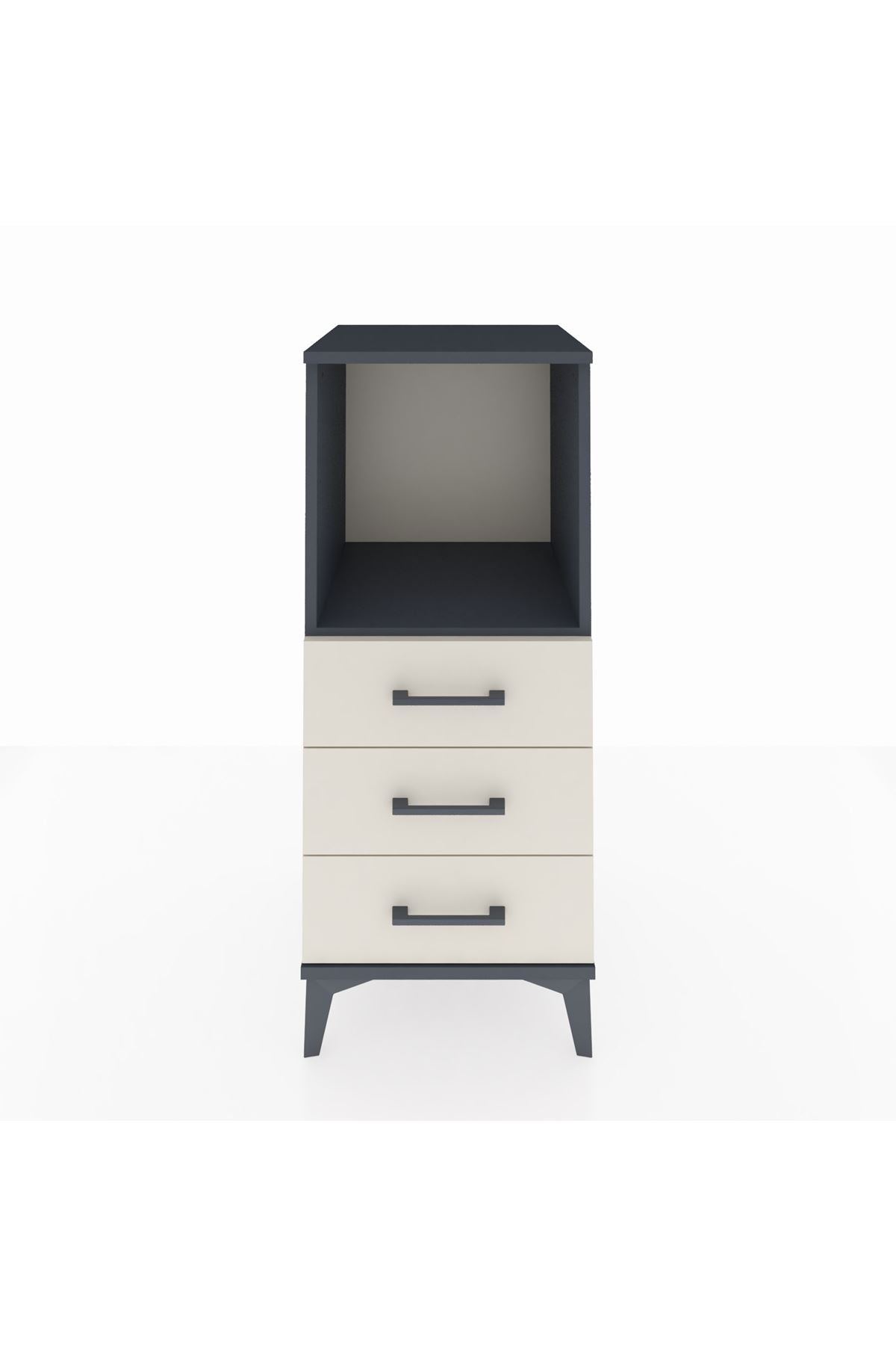 Hyperion Komodin Tek Raflı 3 Çekmeceli 44x44x106 Antrasit-Aytaşı