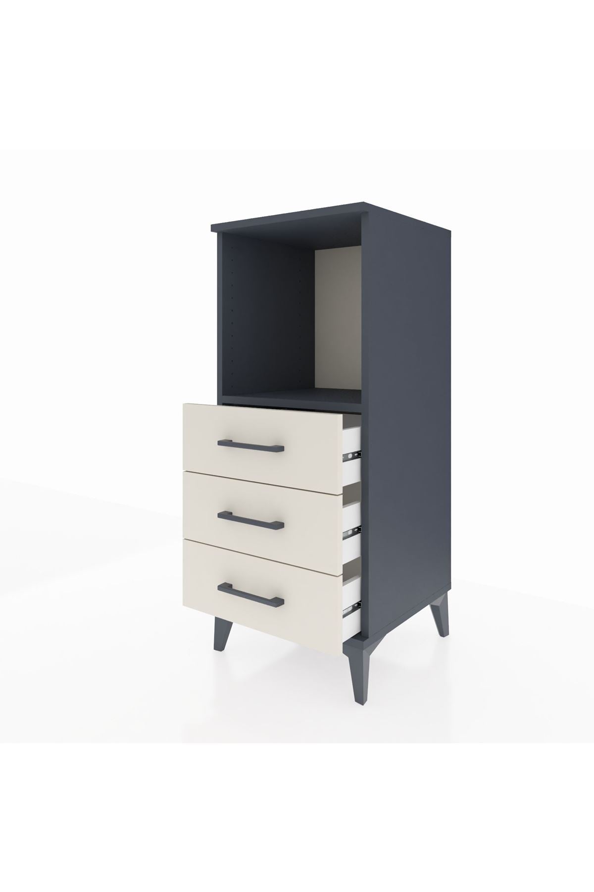 Hyperion Komodin Tek Raflı 3 Çekmeceli 44x44x106 Antrasit-Aytaşı