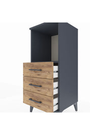 Hyperion Komodin Tek Raflı 3 Çekmeceli 44x44x106 Antrasit-Çam