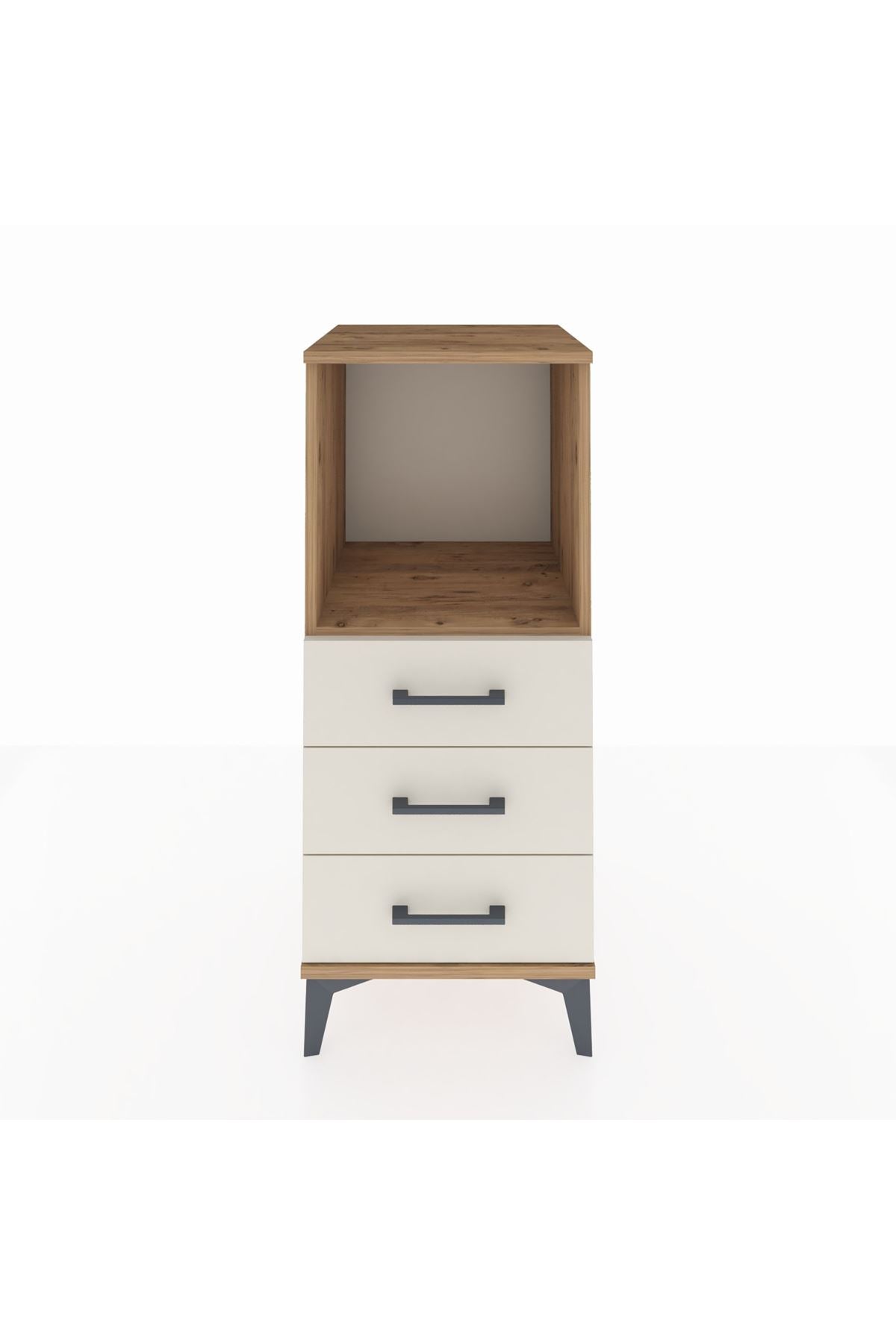 Hyperion Komodin Tek Raflı 3 Çekmeceli 44x44x106 Çam-Aytaşı