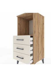 Hyperion Komodin Tek Raflı 3 Çekmeceli 44x44x106 Çam-Aytaşı