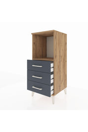 Hyperion Komodin Tek Raflı 3 Çekmeceli 44x44x106 Çam-Antrasit