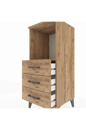 Hyperion Komodin Tek Raflı 3 Çekmeceli 44x44x106 Çam-Çam