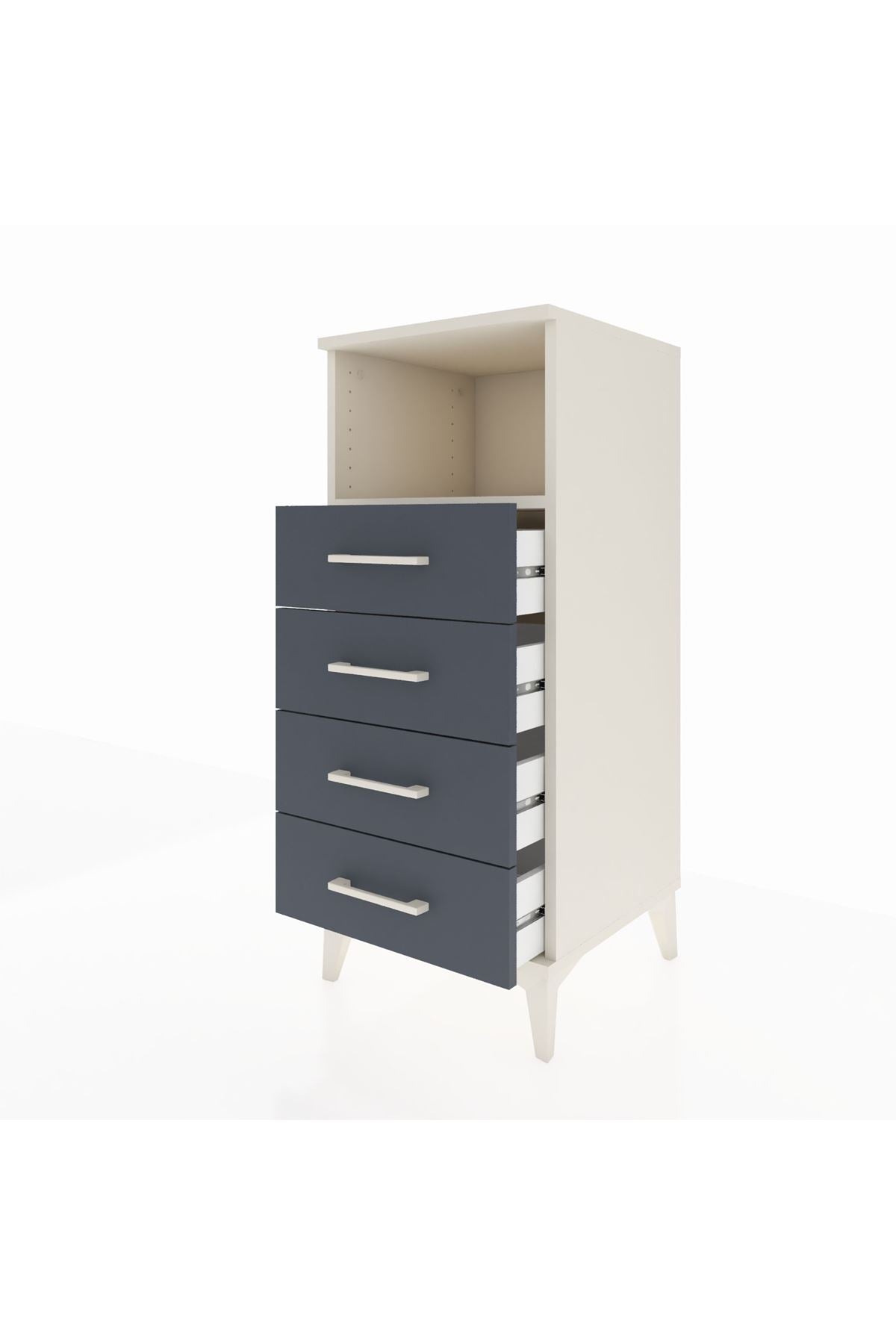 Hyperion Komodin Tek Raflı 4 Çekmeceli 44x44x106 Aytaşı-Antrasit