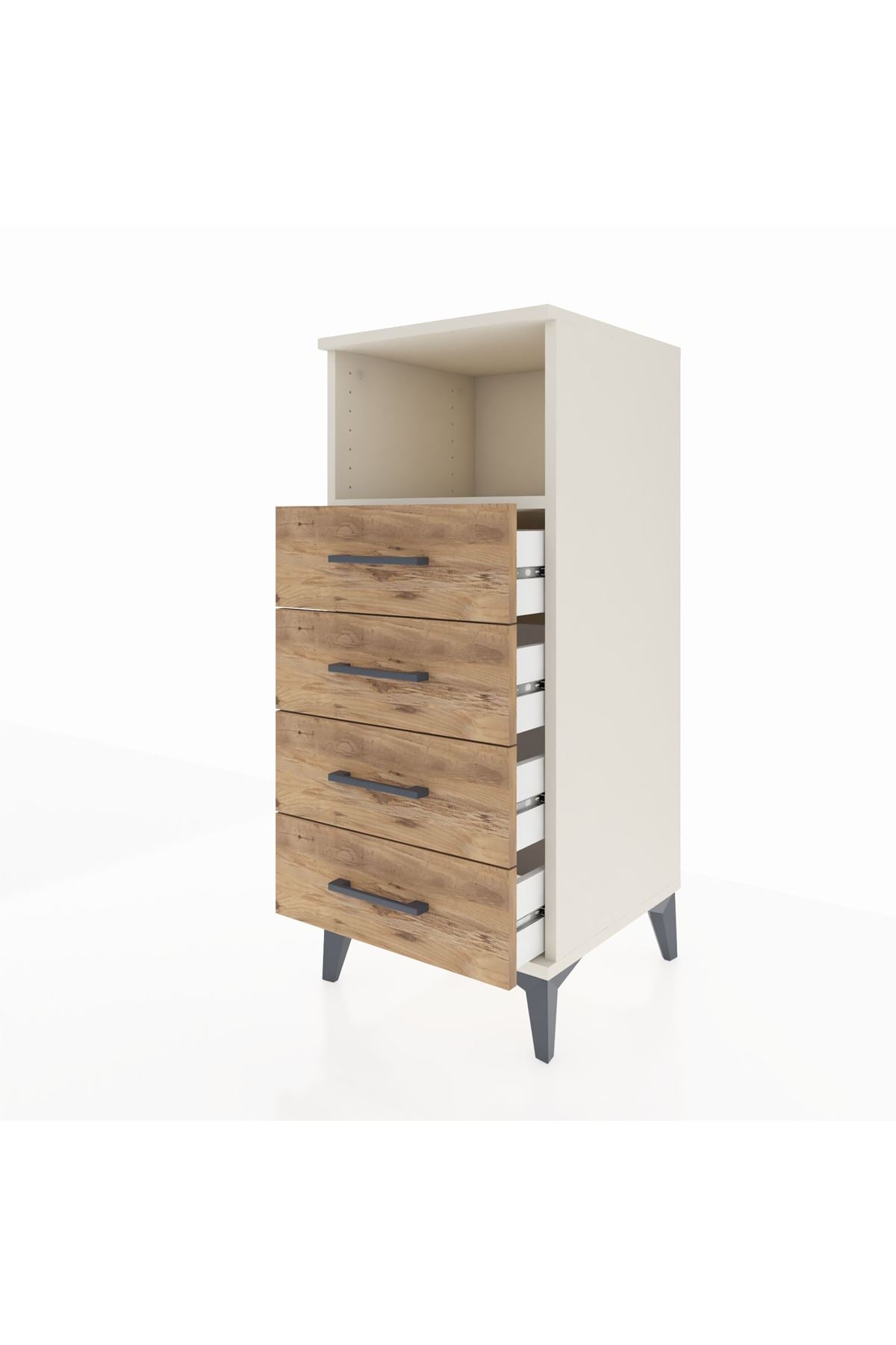 Hyperion Komodin Tek Raflı 4 Çekmeceli 44x44x106 Aytaşı-Çam