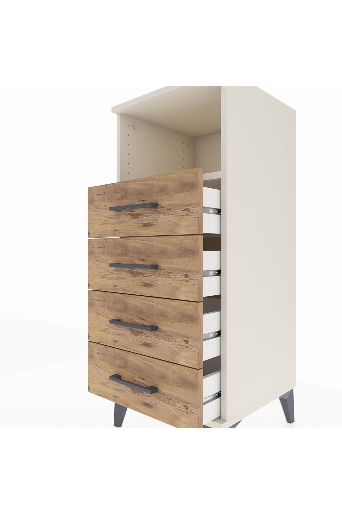 Hyperion Komodin Tek Raflı 4 Çekmeceli 44x44x106 Aytaşı-Çam