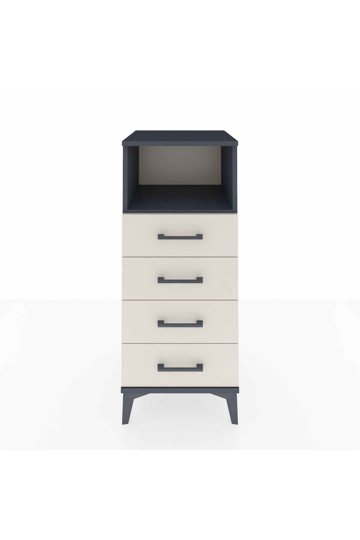 Hyperion Komodin Tek Raflı 4 Çekmeceli 44x44x106 Antrasit-Aytaşı