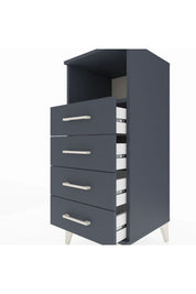 Hyperion Komodin Tek Raflı 4 Çekmeceli 44x44x106 Antrasit-Antrasit