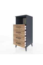 Hyperion Komodin Tek Raflı 4 Çekmeceli 44x44x106 Antrasit-Çam