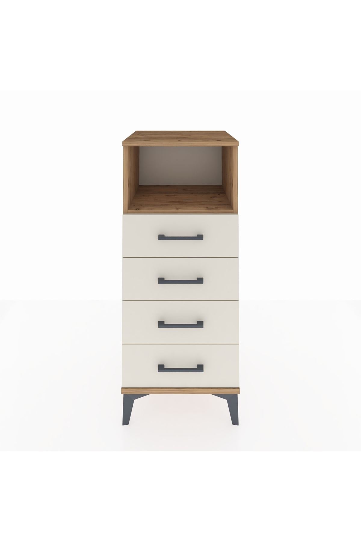 Hyperion Komodin Tek Raflı 4 Çekmeceli 44x44x106 Çam-Aytaşı