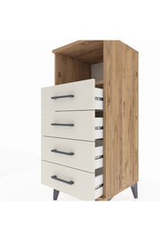 Hyperion Komodin Tek Raflı 4 Çekmeceli 44x44x106 Çam-Aytaşı