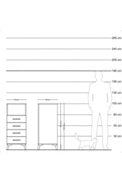 Hyperion Komodin Tek Raflı 4 Çekmeceli 44x44x106 Çam-Antrasit