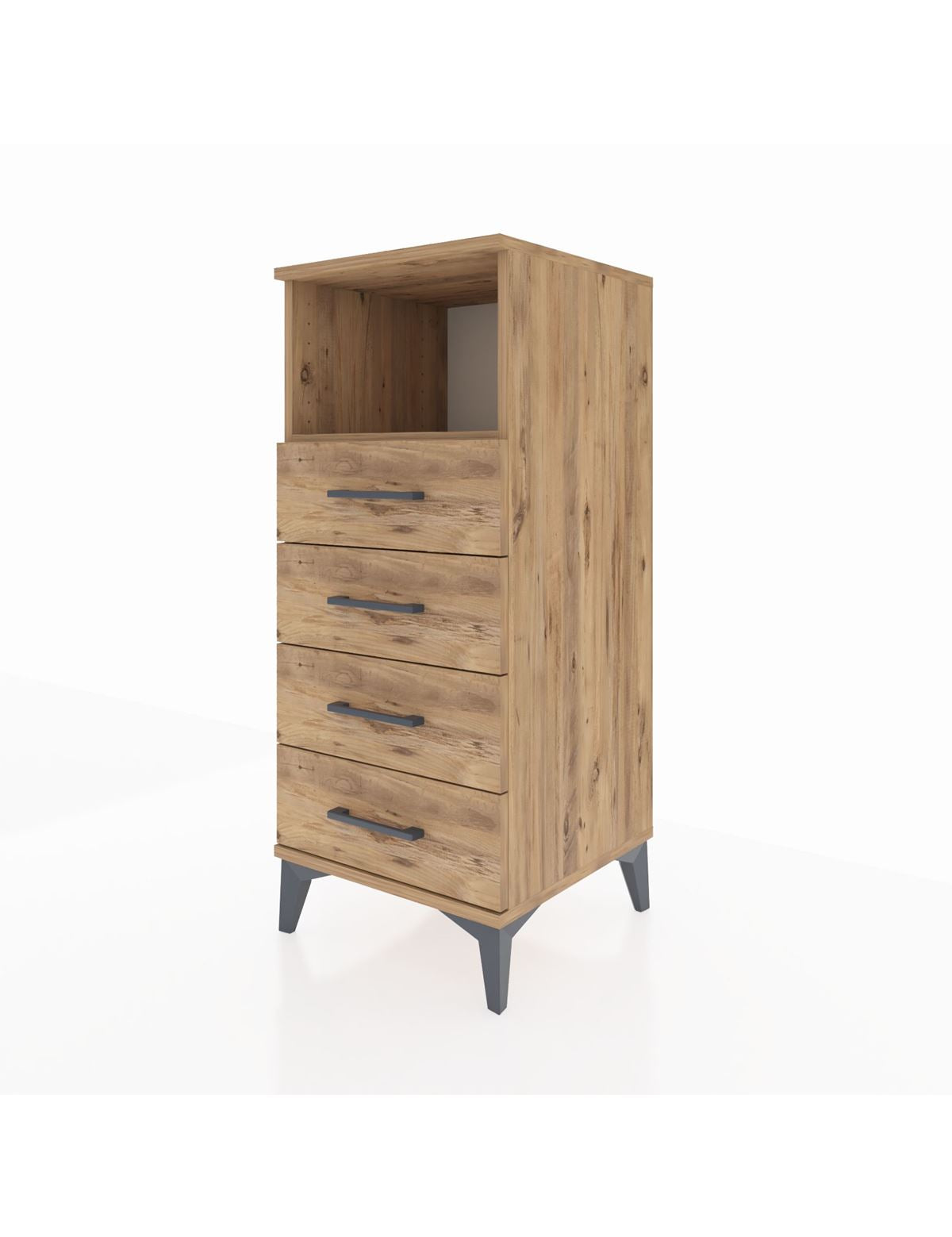 Hyperion Komodin Tek Raflı 4 Çekmeceli 44x44x106 - S43M018V9B