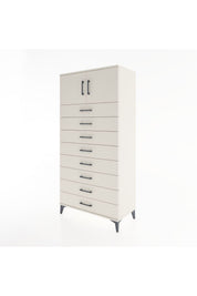 Hyperion Dolap Tek Raflı 8 Çekmeceli 2 Kapaklı 88x44x182 - S57M001V1B