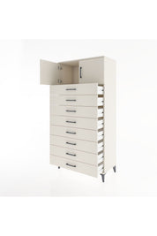 Hyperion Dolap Tek Raflı 8 Çekmeceli 2 Kapaklı 88x44x182 - S57M001V1B
