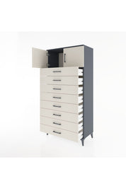 Hyperion Dolap Tek Raflı 8 Çekmeceli 2 Kapaklı 88x44x182 - S57M001V4B