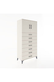 Hyperion Dolap Tek Raflı 7 Çekmeceli 2 Kapaklı 88x44x182 - S57M002V1B