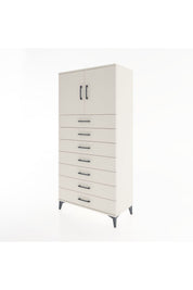 Hyperion Dolap Tek Raflı 7 Çekmeceli 2 Kapaklı 88x44x182 - S57M002V1B