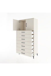 Hyperion Dolap Tek Raflı 7 Çekmeceli 2 Kapaklı 88x44x182 - S57M002V1B