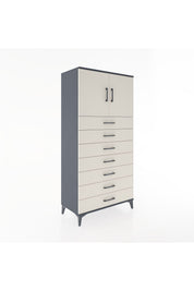 Hyperion Dolap Tek Raflı 7 Çekmeceli 2 Kapaklı 88x44x182 - S57M002V4B