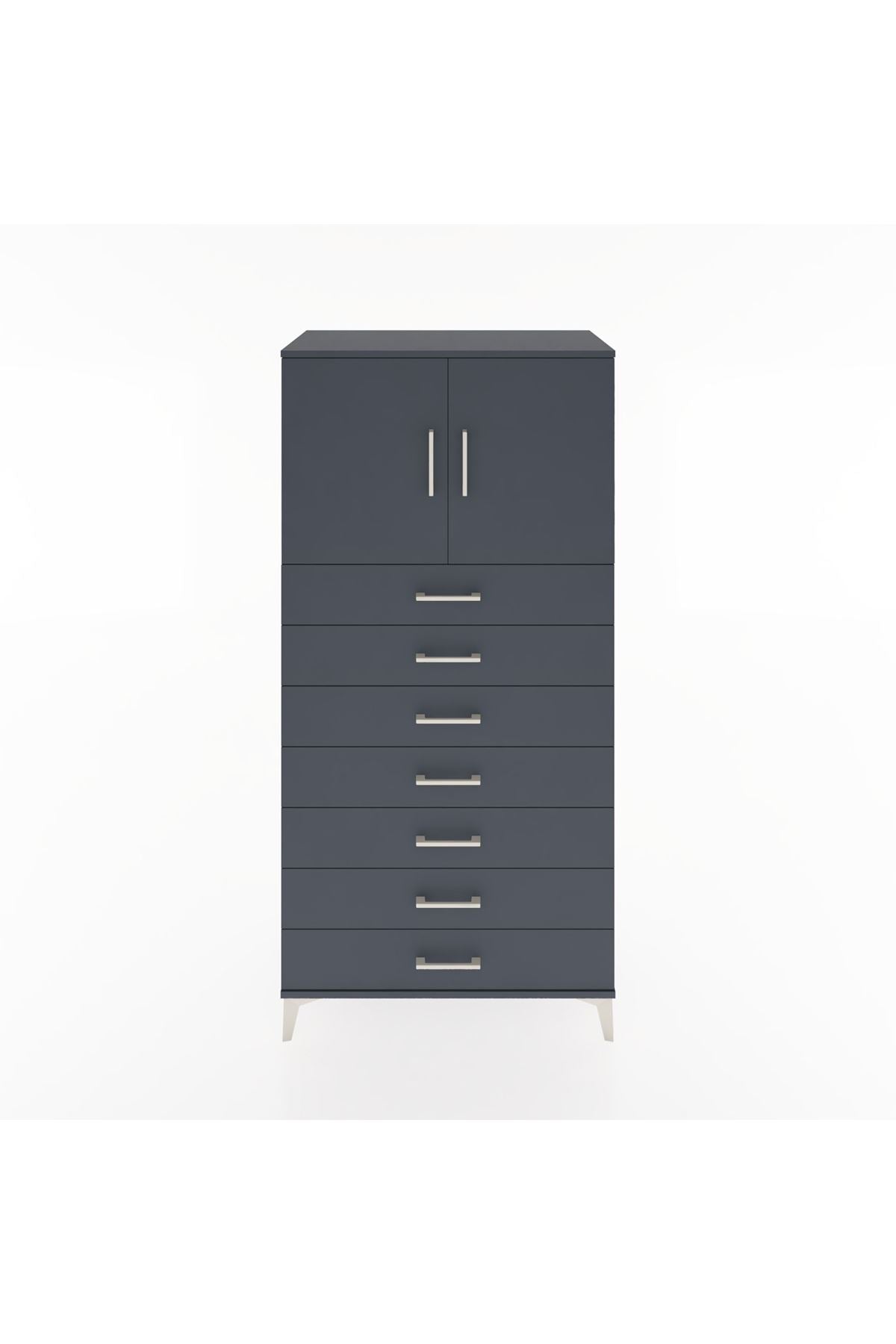 Hyperion Dolap Tek Raflı 7 Çekmeceli 2 Kapaklı 88x44x182 - S57M002V5B