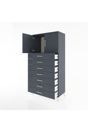 Hyperion Dolap Tek Raflı 7 Çekmeceli 2 Kapaklı 88x44x182 - S57M002V5B