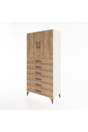 Hyperion Dolap Tek Raflı 6 Çekmeceli 2 Kapaklı 88x44x182 - S57M003V3B