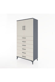 Hyperion Dolap Tek Raflı 6 Çekmeceli 2 Kapaklı 88x44x182 - S57M003V4B