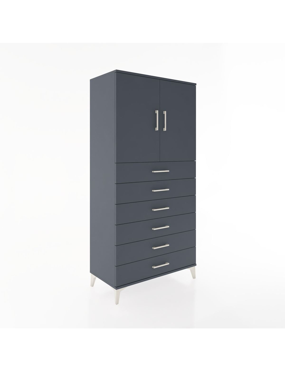 Hyperion Dolap Tek Raflı 6 Çekmeceli 2 Kapaklı 88x44x182 - S57M003V5B