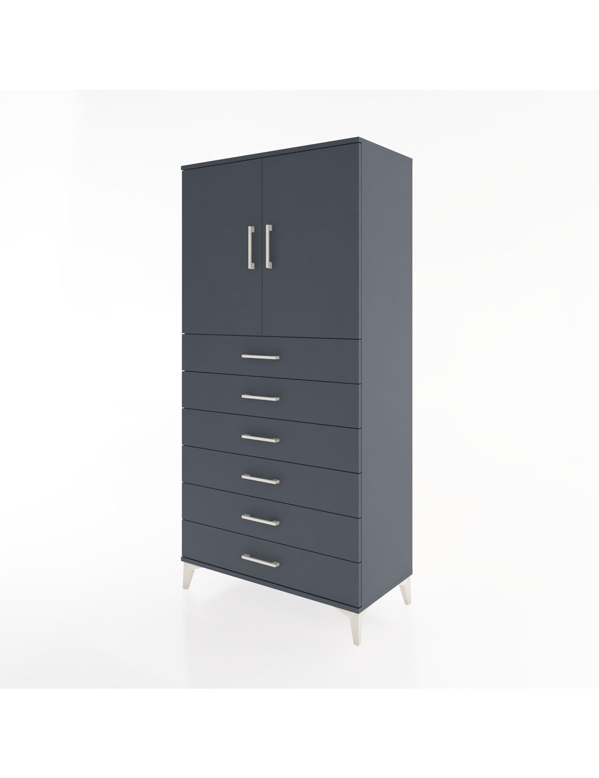 Hyperion Dolap Tek Raflı 6 Çekmeceli 2 Kapaklı 88x44x182 - S57M003V5B