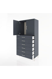 Hyperion Dolap Tek Raflı 6 Çekmeceli 2 Kapaklı 88x44x182 - S57M003V5B
