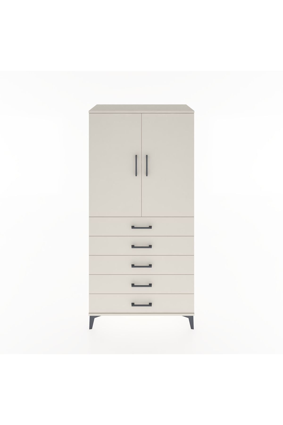 Hyperion Dolap 2 Raflı 5 Çekmeceli 2 Kapaklı 88x44x182 Aytaşı-Aytaşı