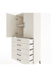 Hyperion Dolap 2 Raflı 5 Çekmeceli 2 Kapaklı 88x44x182 Aytaşı-Aytaşı