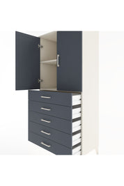 Hyperion Dolap 2 Raflı 5 Çekmeceli 2 Kapaklı 88x44x182 Aytaşı-Antrasit