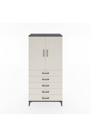 Hyperion Dolap 2 Raflı 5 Çekmeceli 2 Kapaklı 88x44x182 Antrasit-Aytaşı