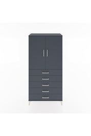 Hyperion Dolap 2 Raflı 5 Çekmeceli 2 Kapaklı 88x44x182 Antrasit-Antrasit