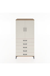 Hyperion Dolap 2 Raflı 5 Çekmeceli 2 Kapaklı 88x44x182 Çam-Aytaşı