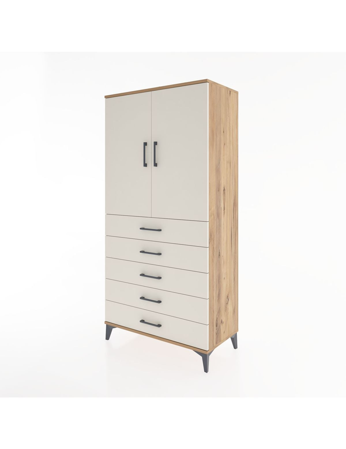 Hyperion Dolap 2 Raflı 5 Çekmeceli 2 Kapaklı 88x44x182 - S57M004V7B