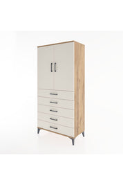 Hyperion Dolap 2 Raflı 5 Çekmeceli 2 Kapaklı 88x44x182 Çam-Aytaşı