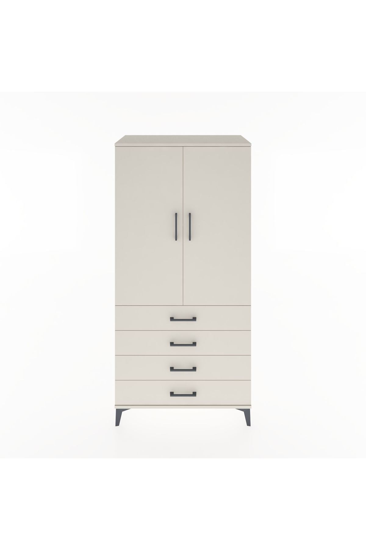 Hyperion Dolap 2 Raflı 4 Çekmeceli 2 Kapaklı 88x44x182 Aytaşı-Aytaşı