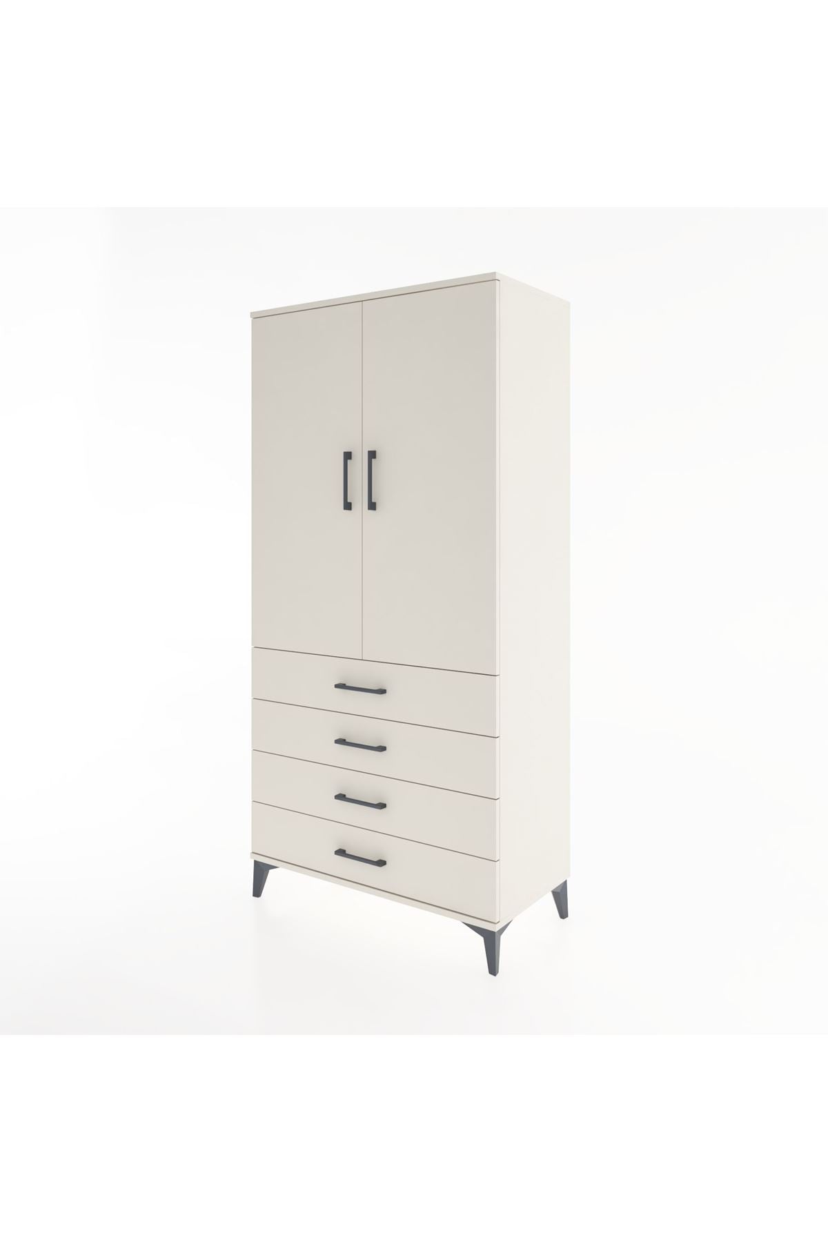 Hyperion Dolap 2 Raflı 4 Çekmeceli 2 Kapaklı 88x44x182 Aytaşı-Aytaşı