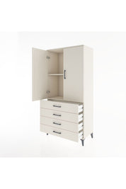 Hyperion Dolap 2 Raflı 4 Çekmeceli 2 Kapaklı 88x44x182 Aytaşı-Aytaşı