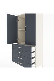 Hyperion Dolap 2 Raflı 4 Çekmeceli 2 Kapaklı 88x44x182 Aytaşı-Antrasit