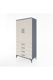 Hyperion Dolap 2 Raflı 4 Çekmeceli 2 Kapaklı 88x44x182 Antrasit-Aytaşı