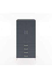 Hyperion Dolap 2 Raflı 4 Çekmeceli 2 Kapaklı 88x44x182 Antrasit-Antrasit