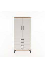 Hyperion Dolap 2 Raflı 4 Çekmeceli 2 Kapaklı 88x44x182 Çam-Aytaşı