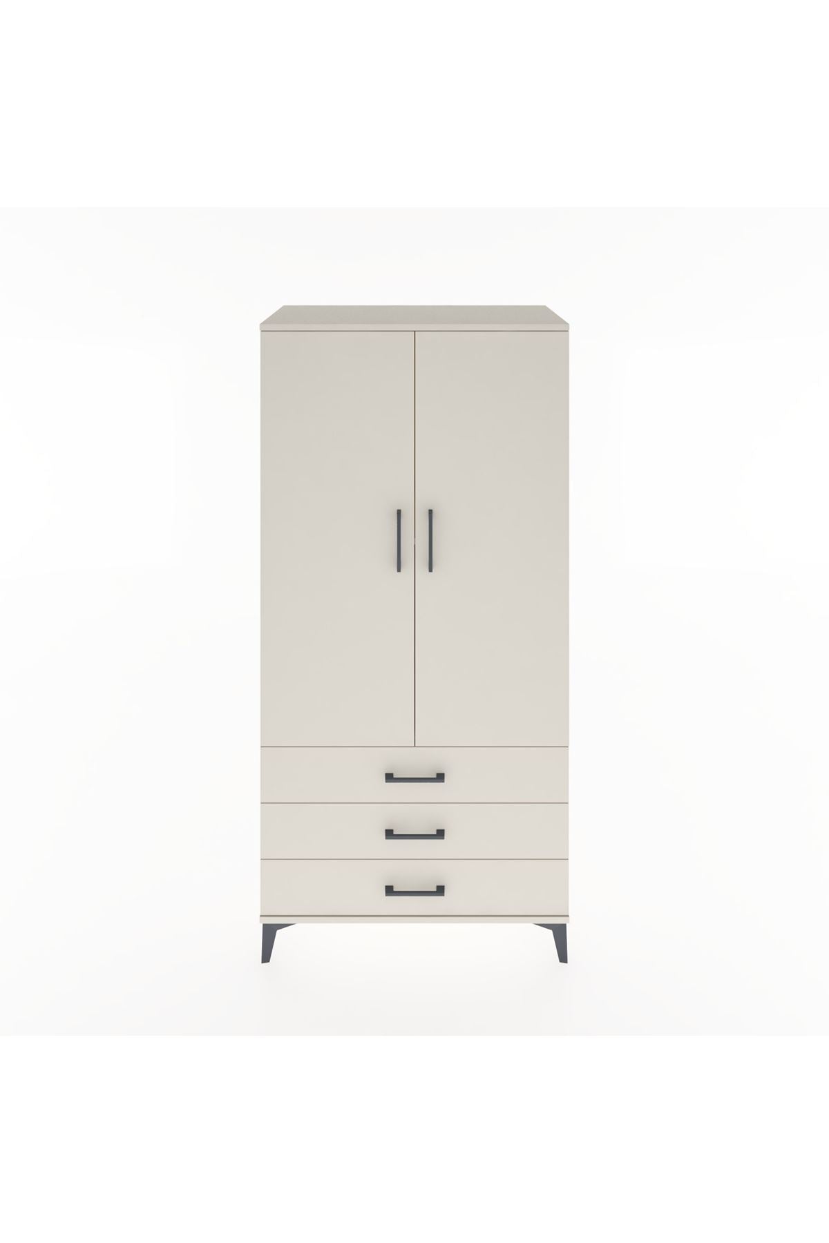 Hyperion Dolap 2 Raflı 3 Çekmeceli 2 Kapaklı 88x44x182 Aytaşı-Aytaşı