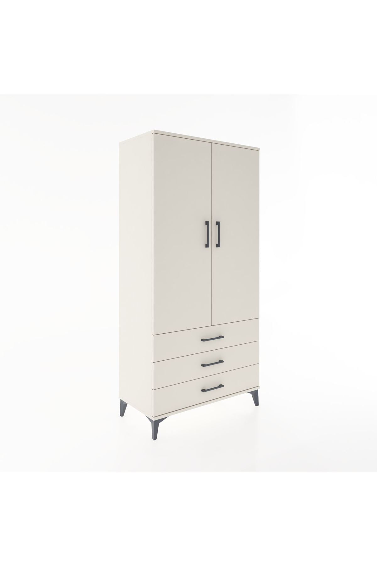 Hyperion Dolap 2 Raflı 3 Çekmeceli 2 Kapaklı 88x44x182 Aytaşı-Aytaşı