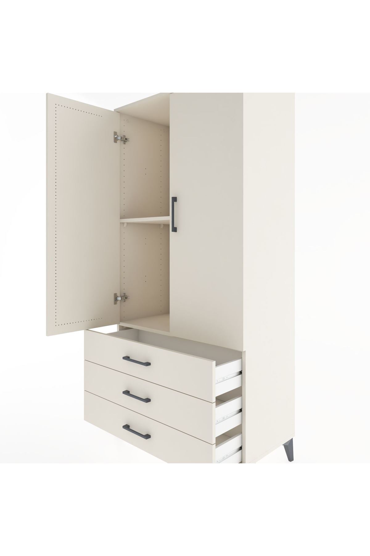 Hyperion Dolap 2 Raflı 3 Çekmeceli 2 Kapaklı 88x44x182 Aytaşı-Aytaşı