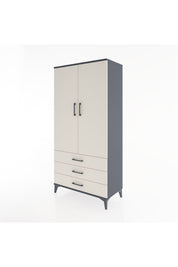 Hyperion Dolap 2 Raflı 3 Çekmeceli 2 Kapaklı 88x44x182 Antrasit-Aytaşı